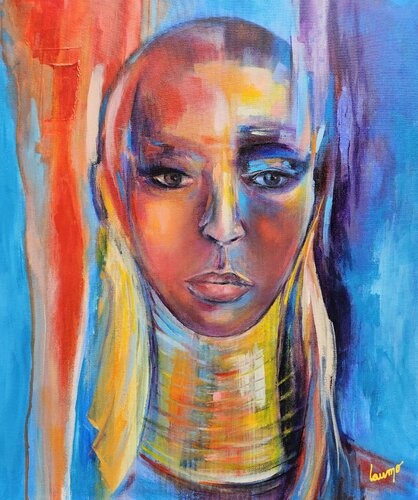"Femme-Girafe" by Laurence Moretto, Painting for Sale on Select