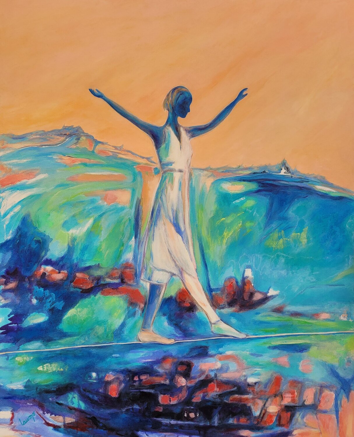 "Sans filet" Laurence Moretto Original painting for sale