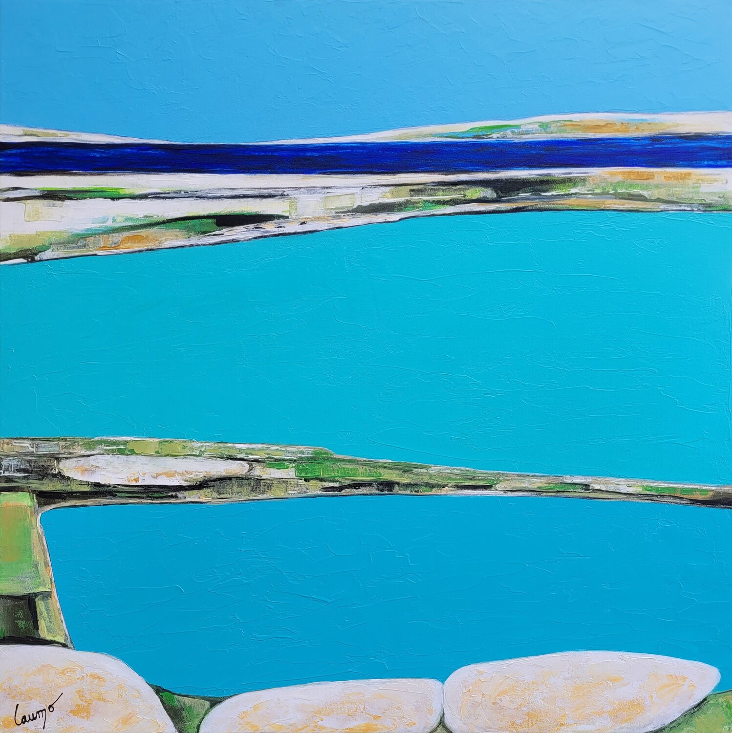 "Là où est l'eau" Laurence Moretto Original painting for sale