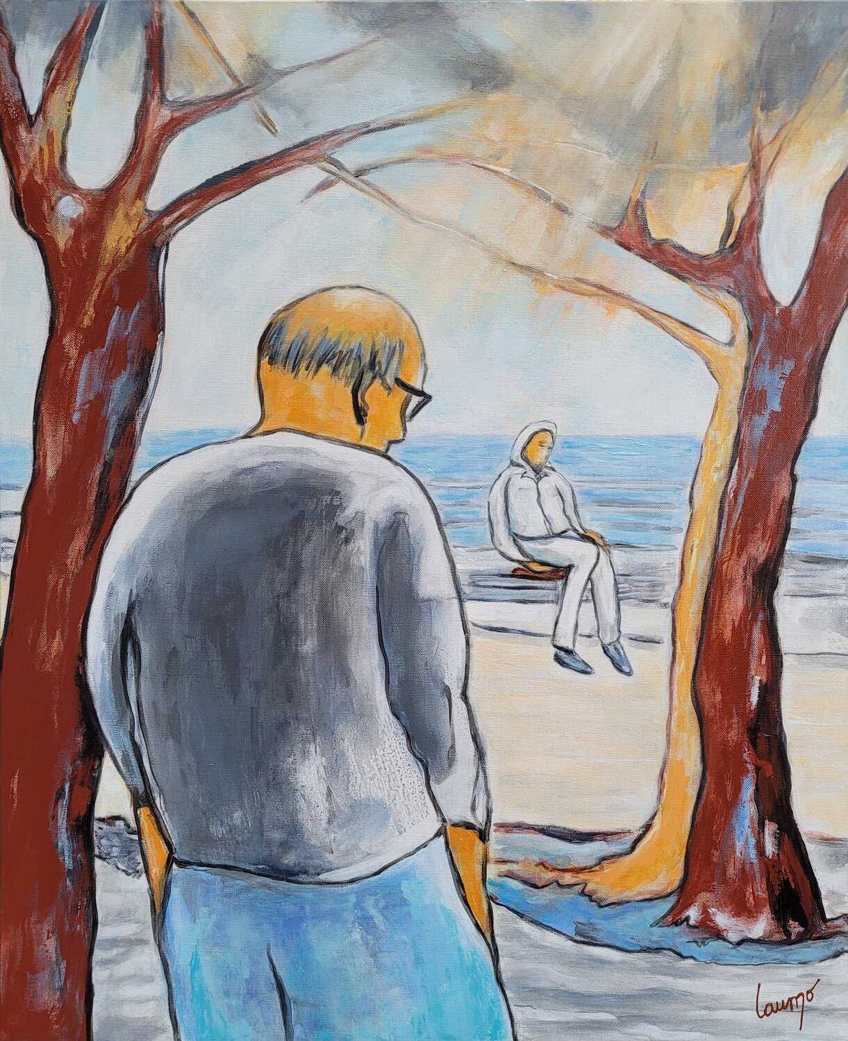 "Vue en front de mer" Laurence Moretto Original painting for sale