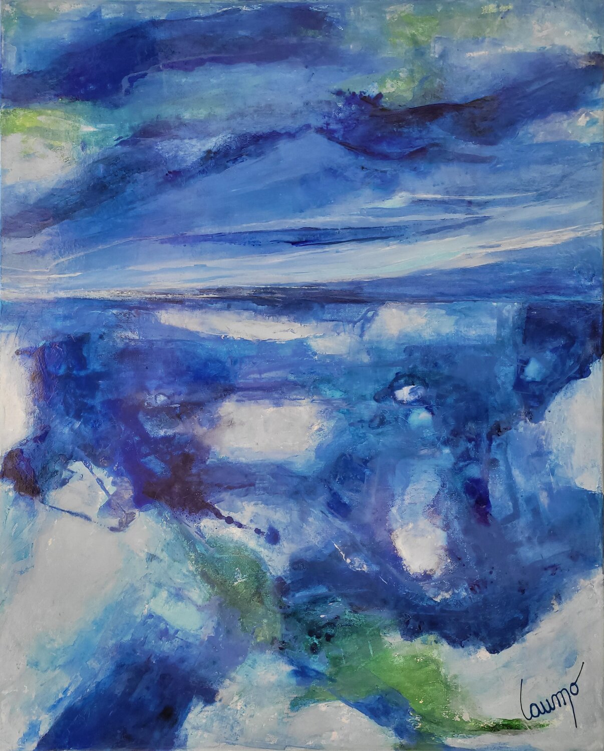 "Ciel et terre confondus" Laurence Moretto Original painting for sale
