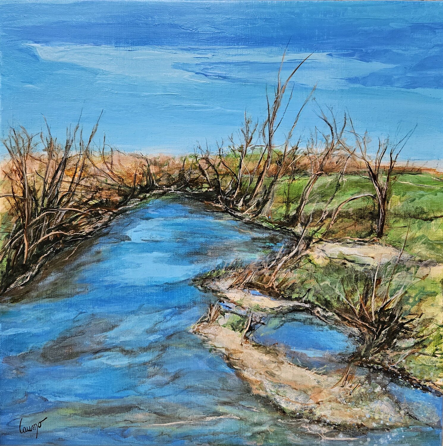 "Bords de "Sioule"" Laurence Moretto Original painting for sale