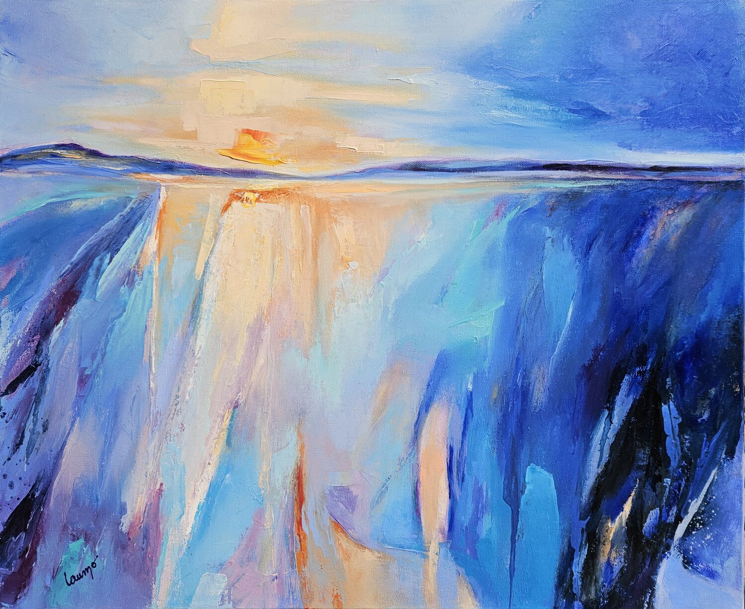 "Variations au coucher de soleil" Laurence Moretto Original painting for sale