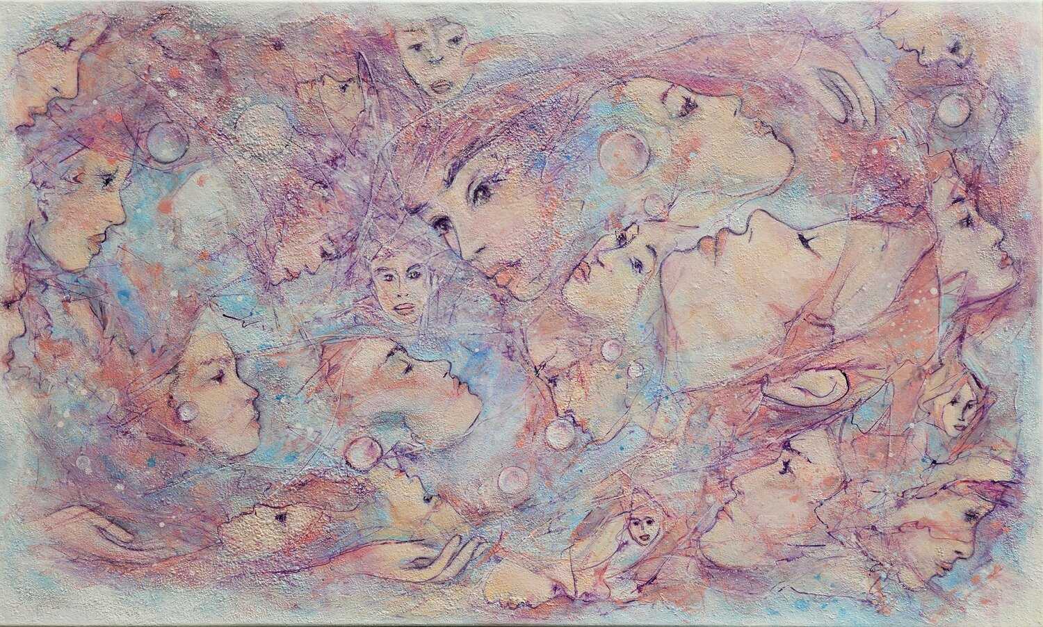 "Une femme, et mille visages" Laurence Moretto Original painting for sale