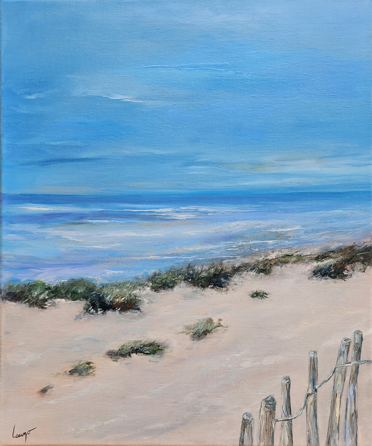 "Dunes et horizon" (Biscarosse/France) Laurence Moretto Original painting for sale