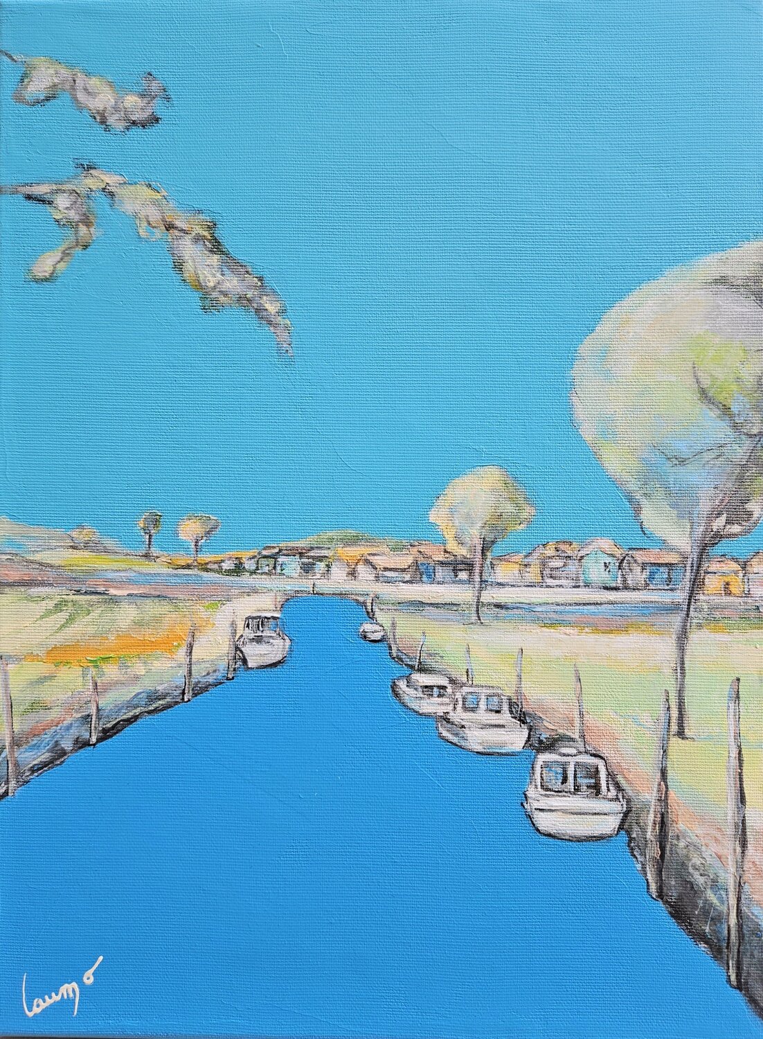 "Un si joli petit port" (4) Laurence Moretto Originalgemälde zu verkaufen