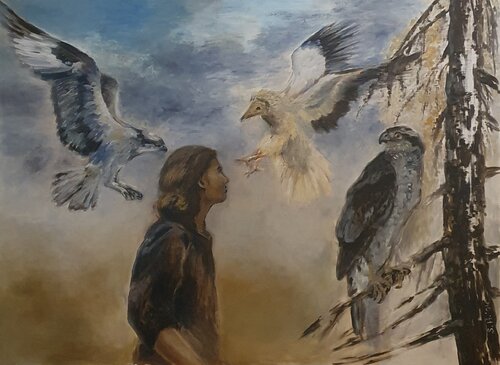 The birds by Sarah Hamm, Painting for Sale on Select