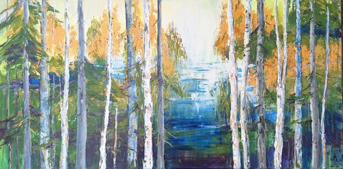 Morgenlicht am See by Henriette Lorkowski, Painting for Sale on Select