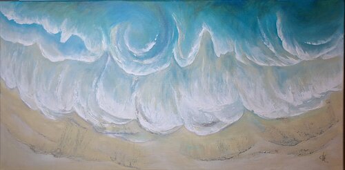 Wellen am Strand by Henriette Lorkowski, Painting for Sale on Select