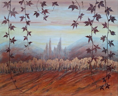 Abend im Weinland by Henriette Lorkowski, Painting for Sale on Select