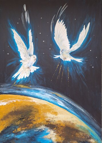 Frieden für die Erde by Henriette Lorkowski, Painting for Sale on Select