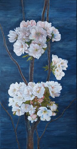 Blühende Zierkirsche by Henriette Lorkowski, Painting for Sale on Select