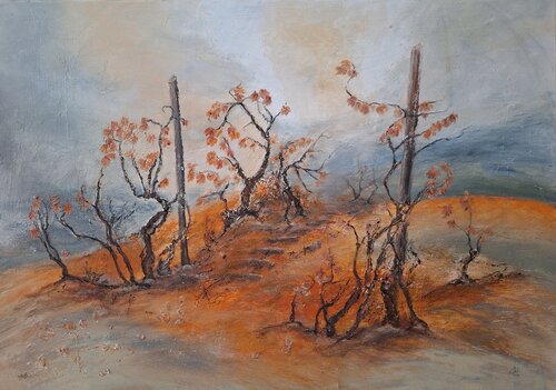 Der Wind flüstert im Weinberg by Henriette Lorkowski, Painting for Sale on Select
