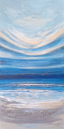 Abendhimmel am Meer by Henriette Lorkowski, Painting for Sale on Select
