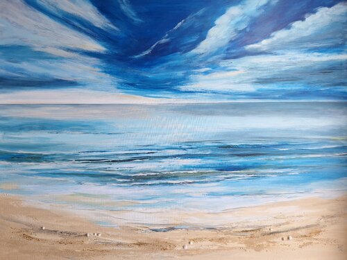 Am Strand nach dem Sturm by Henriette Lorkowski, Painting for Sale on Select