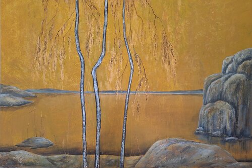 Goldene Stille by Henriette Lorkowski, Painting for Sale on Select