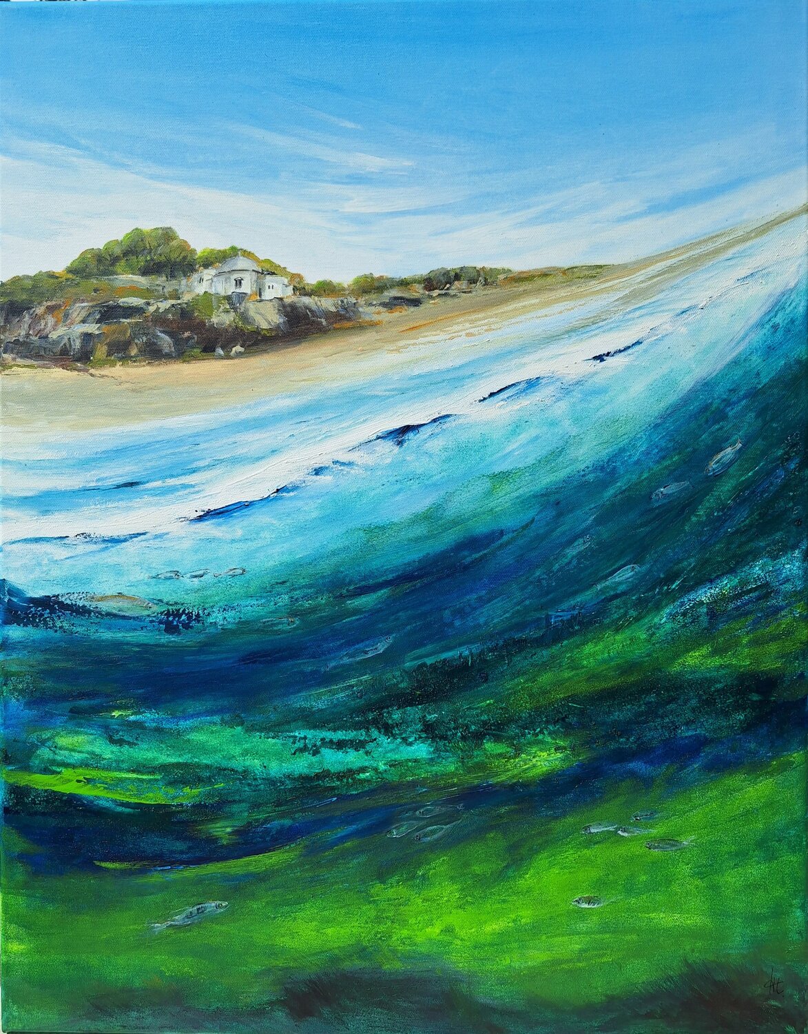 Dive in Henriette Lorkowski Original painting for sale