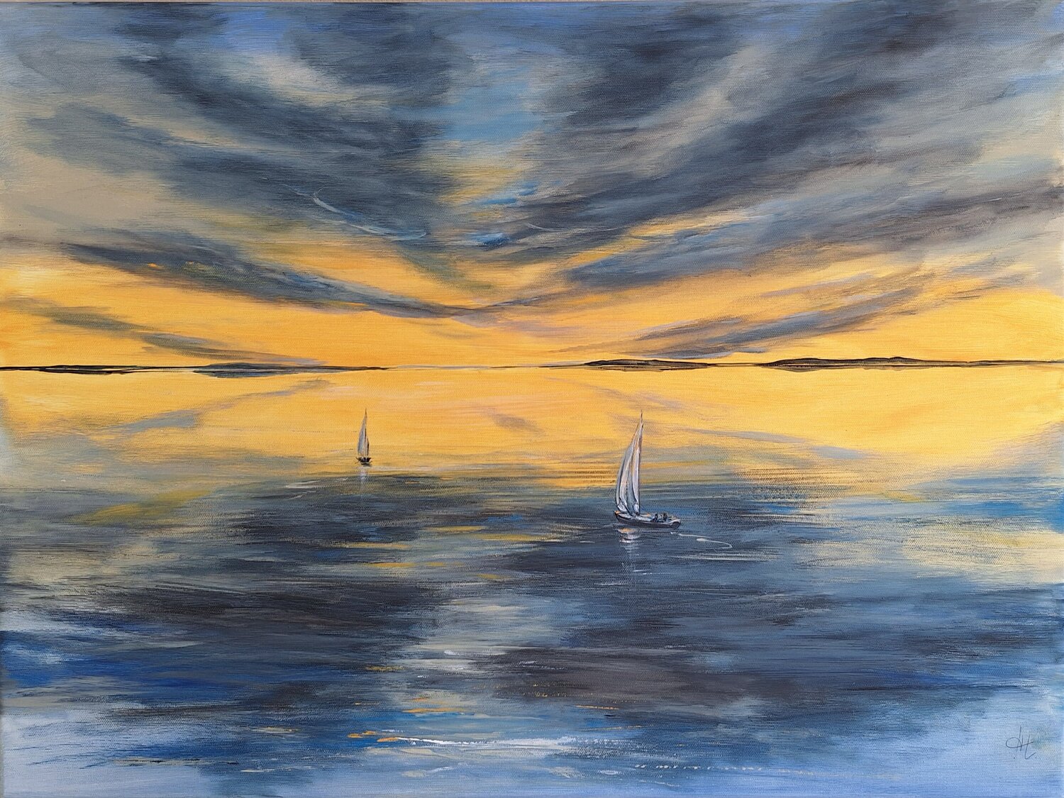 Begegnung im Abendlicht Henriette Lorkowski Original painting for sale