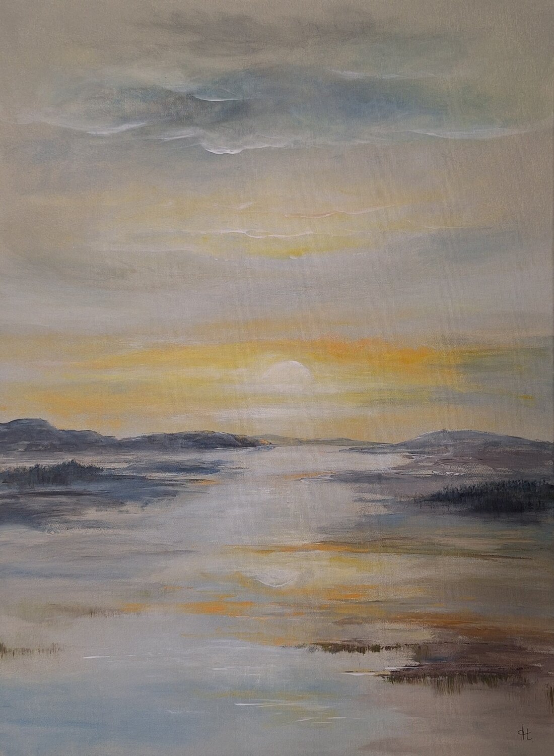 Stille am Wasser Henriette Lorkowski Original painting for sale