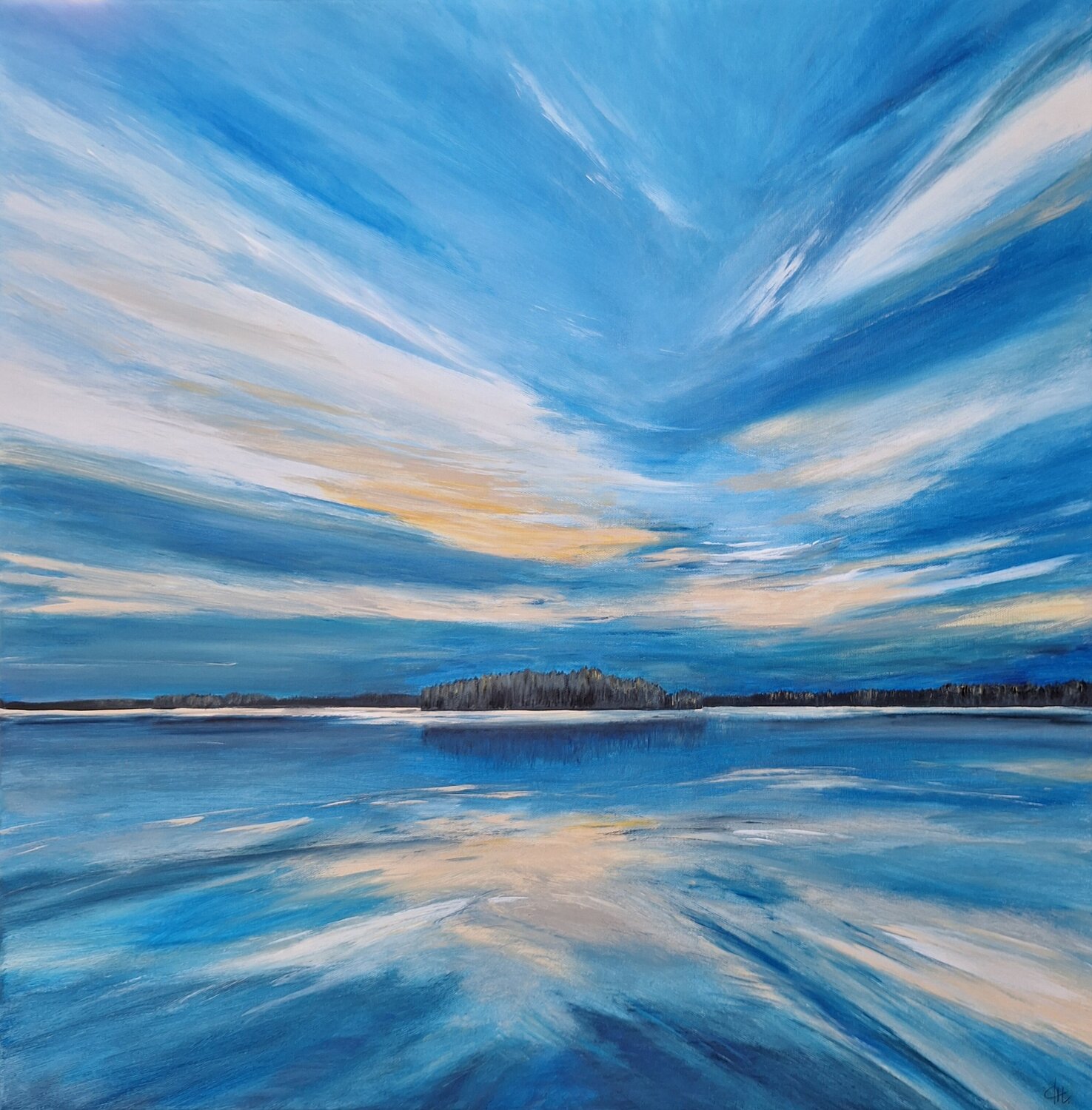 Wenn der Wind mit den Wolken spielt Henriette Lorkowski Original painting for sale