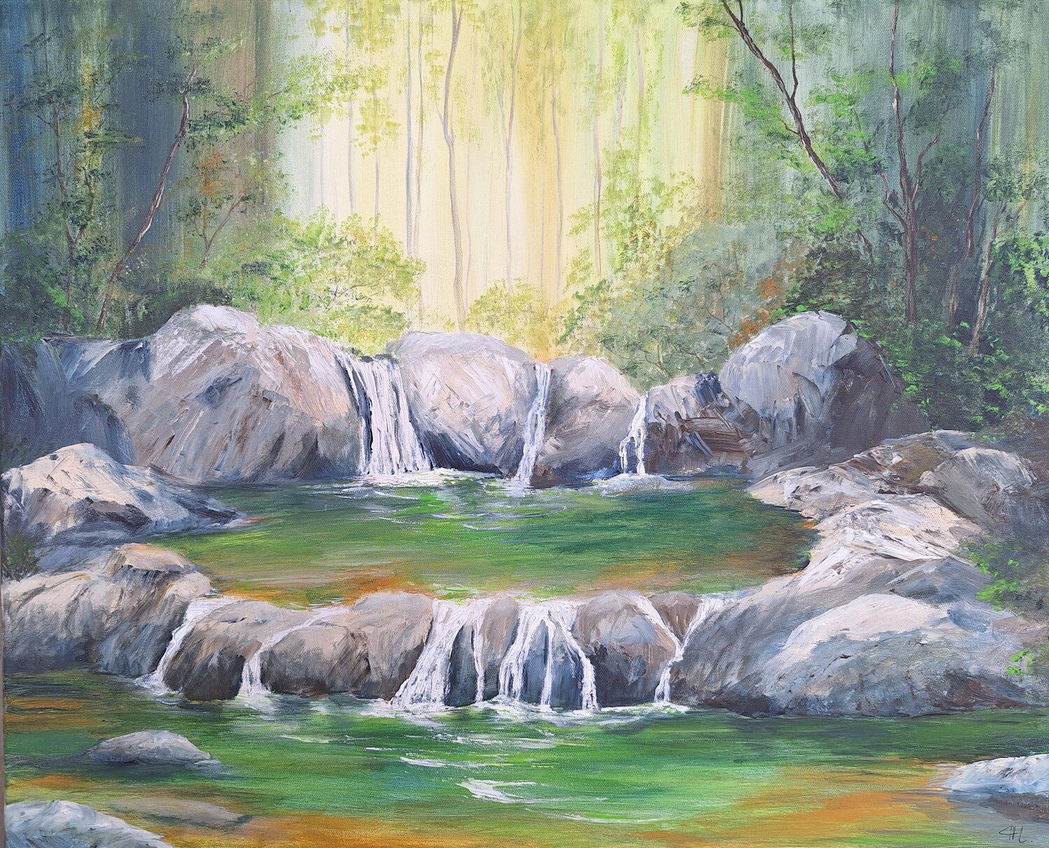 Secret Spot in Nature Henriette Lorkowski Original painting for sale