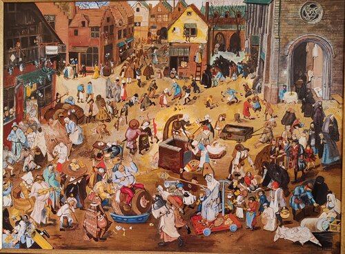 " Le carnaval et le carème" hommage à Brueghel l'ancien by Christiane Benoit, Painting for Sale on Select