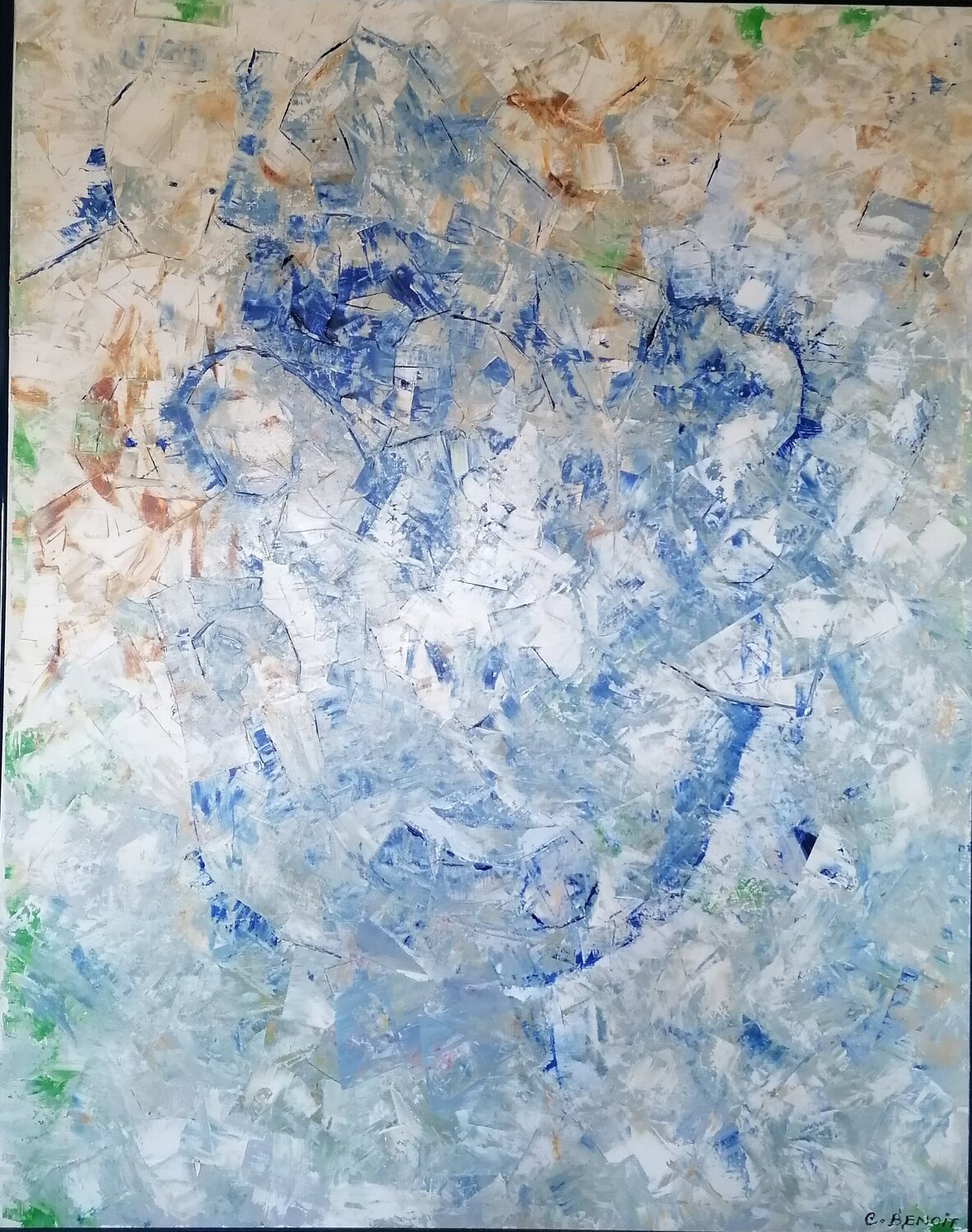"un visage peut en cacher un autre" ou " panthéisme" Christiane Benoit Original painting for sale