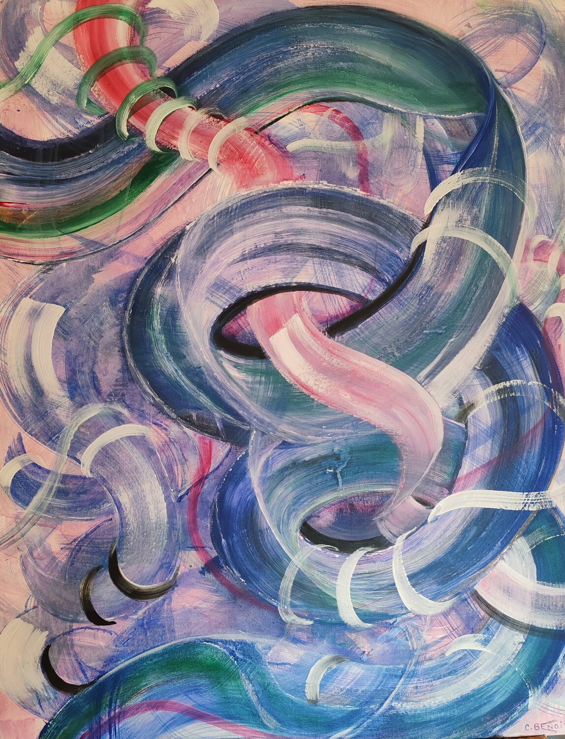 Turbulences silencieuses Christiane Benoit Original painting for sale