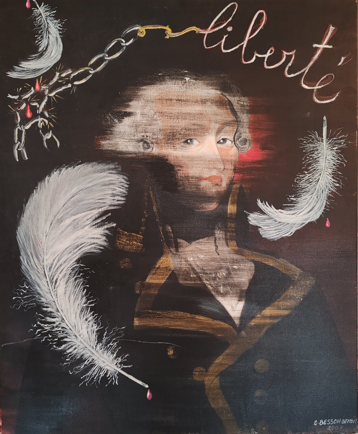 La Fayette ou la Déclaration des Droits de l'Homme et du Citoyen Christiane Benoit Original painting for sale