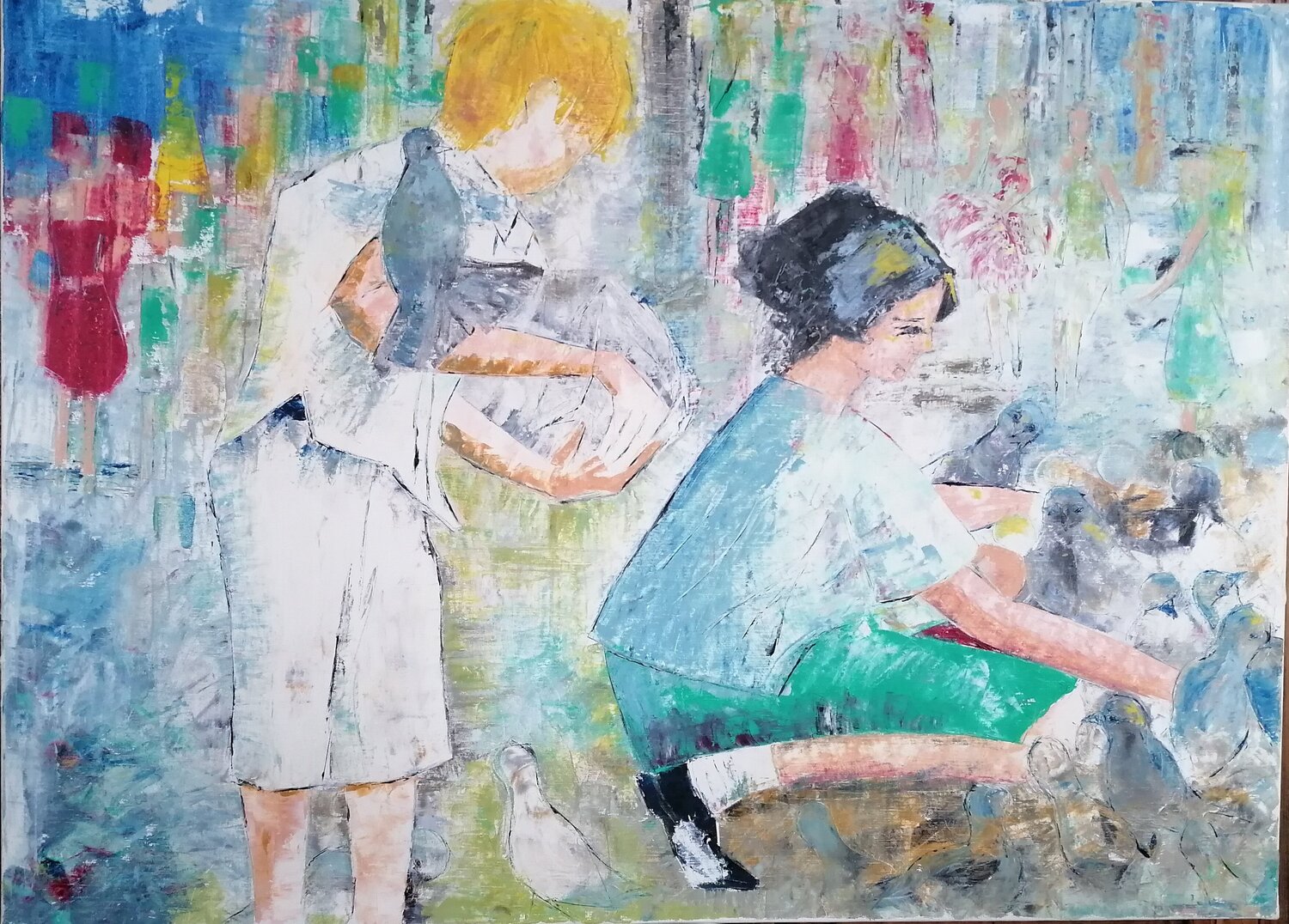 Portrait d'enfants à Venise Christiane Benoit Original painting for sale