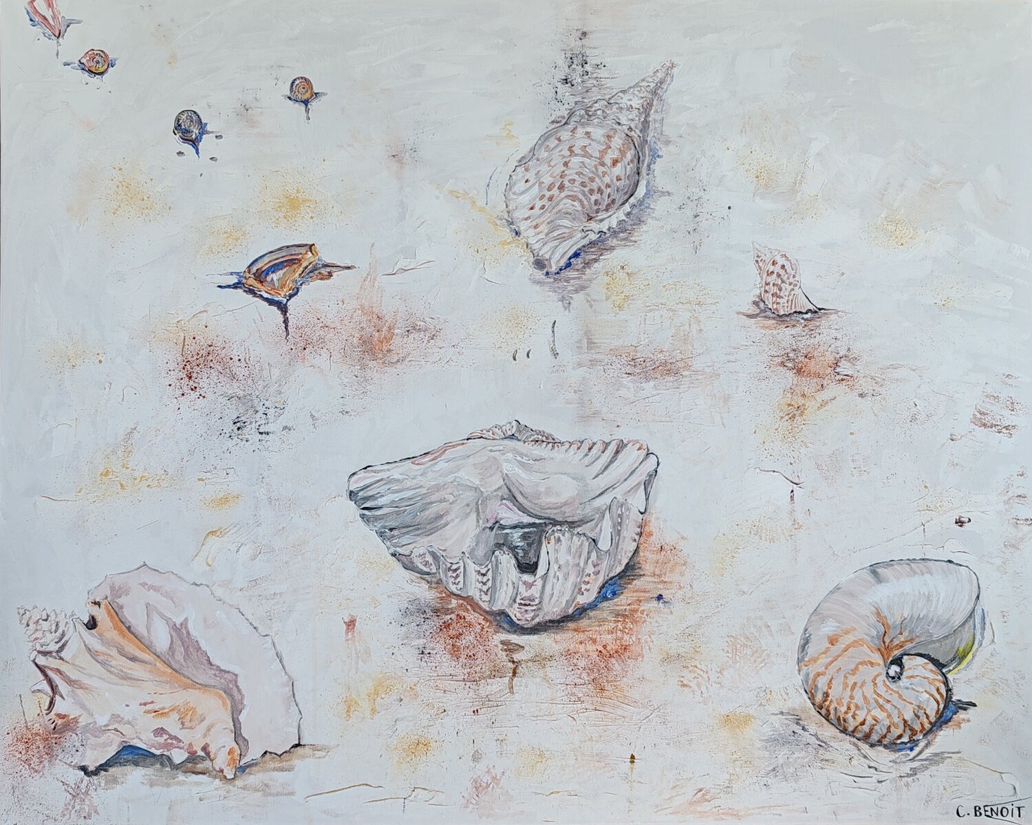 La mer s'est retirée... Christiane Benoit Original painting for sale