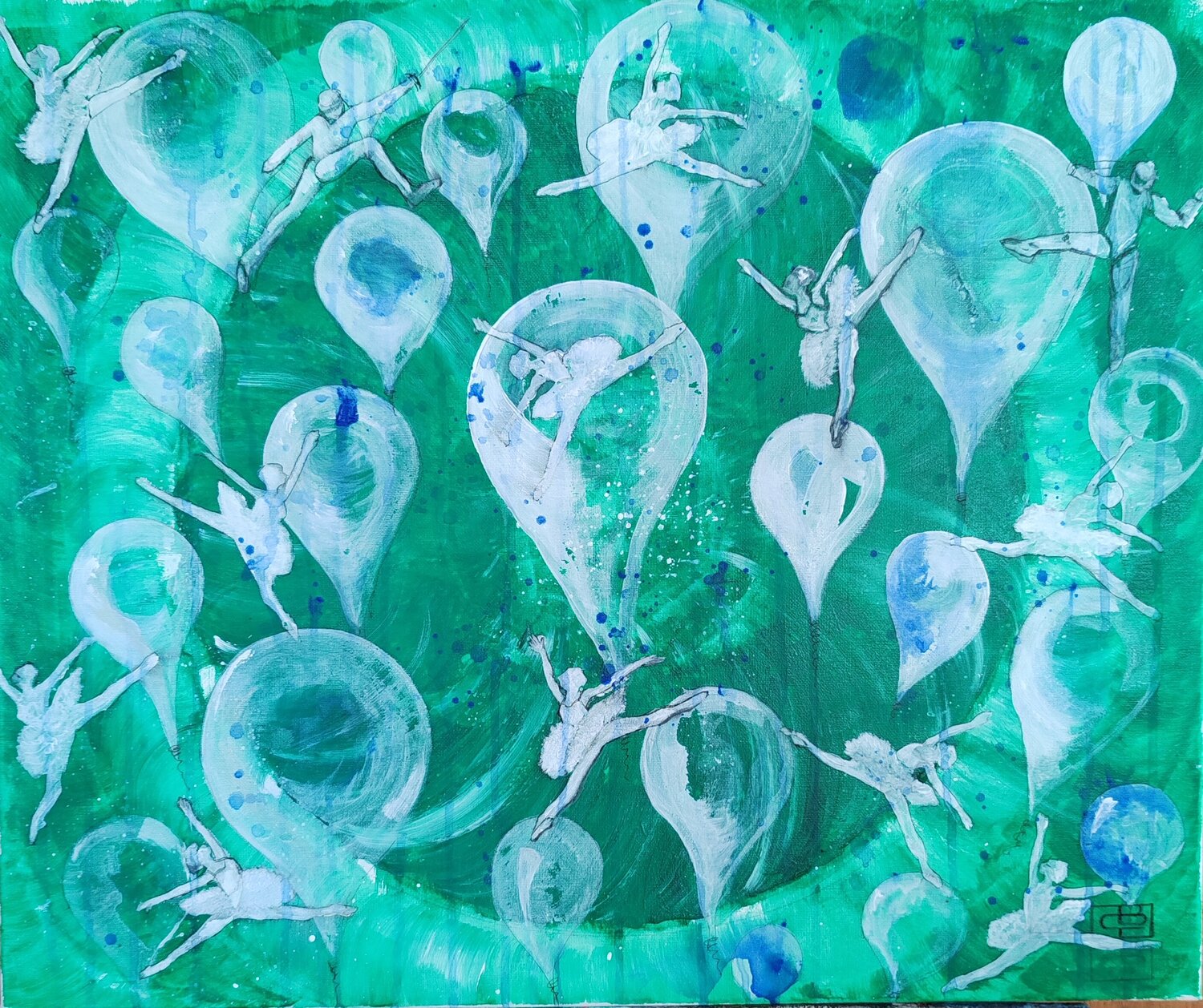 Apesanteur Christiane Benoit Original painting for sale