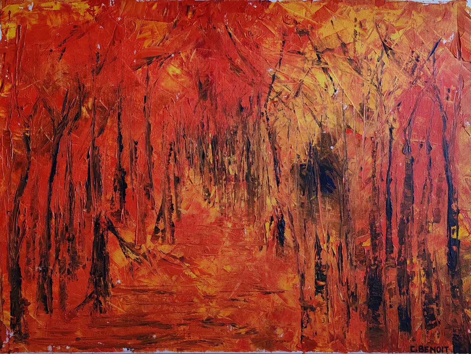 Automne Christiane Benoit Original painting for sale