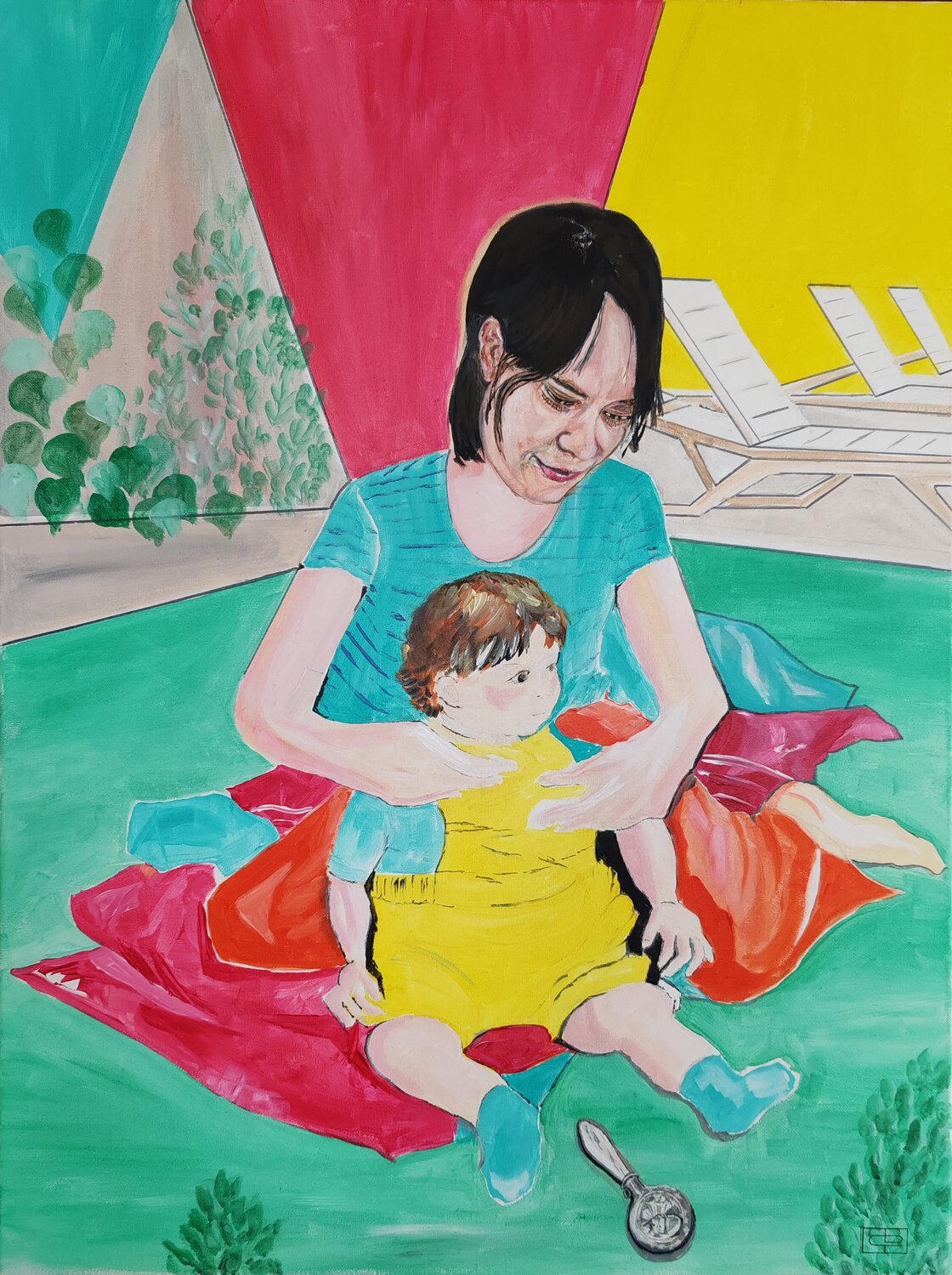 Le hochet Christiane Benoit Original painting for sale