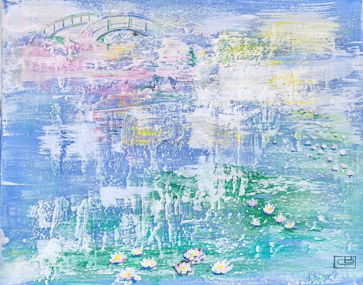 Impression "nénuphars" Christiane Benoit Original painting for sale