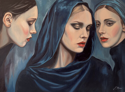 Les 3 Muses by Elisabeth Mione, Painting for Sale on Select