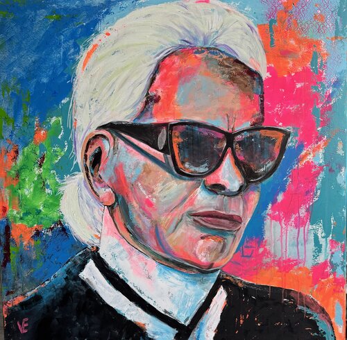 Karl Lagerfeld by Susann Versteegen, Painting for Sale on Select