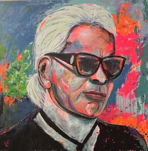 Karl Lagerfeld by Susann Versteegen, Painting for Sale on Select