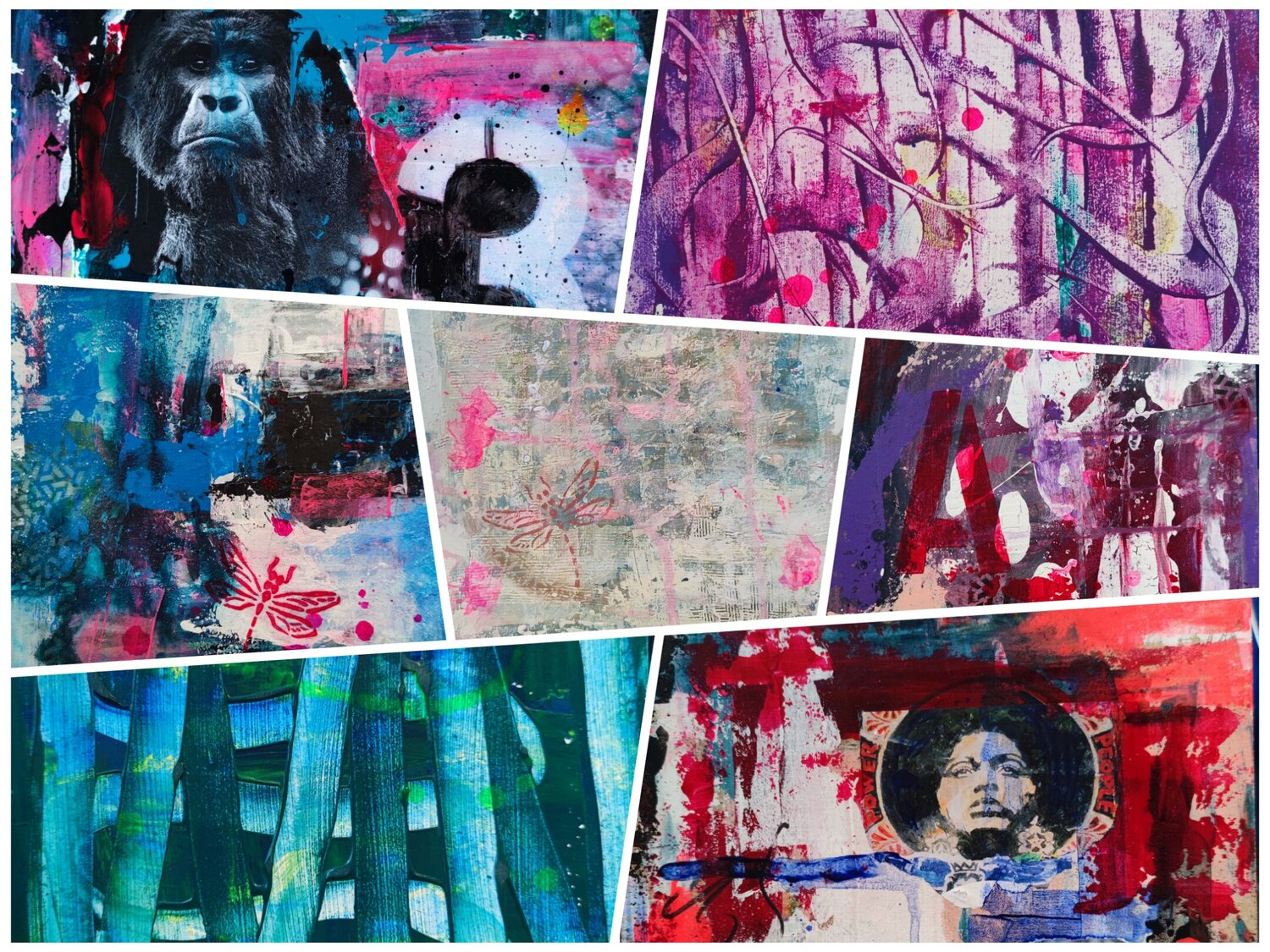 Fragmente I - V Susann Versteegen Original painting for sale