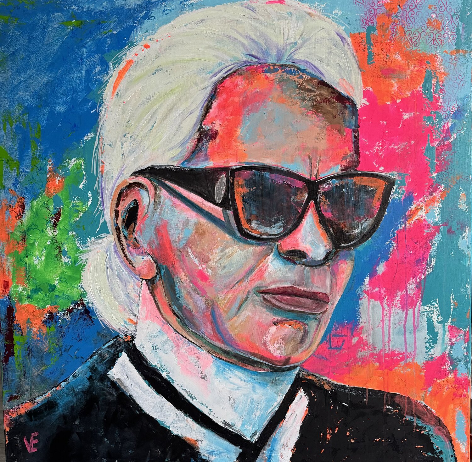 Karl Lagerfeld Susann Versteegen Original painting for sale