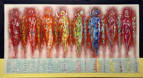 9 Rose und 9 Menschen by Master Phago, Painting for Sale on Select