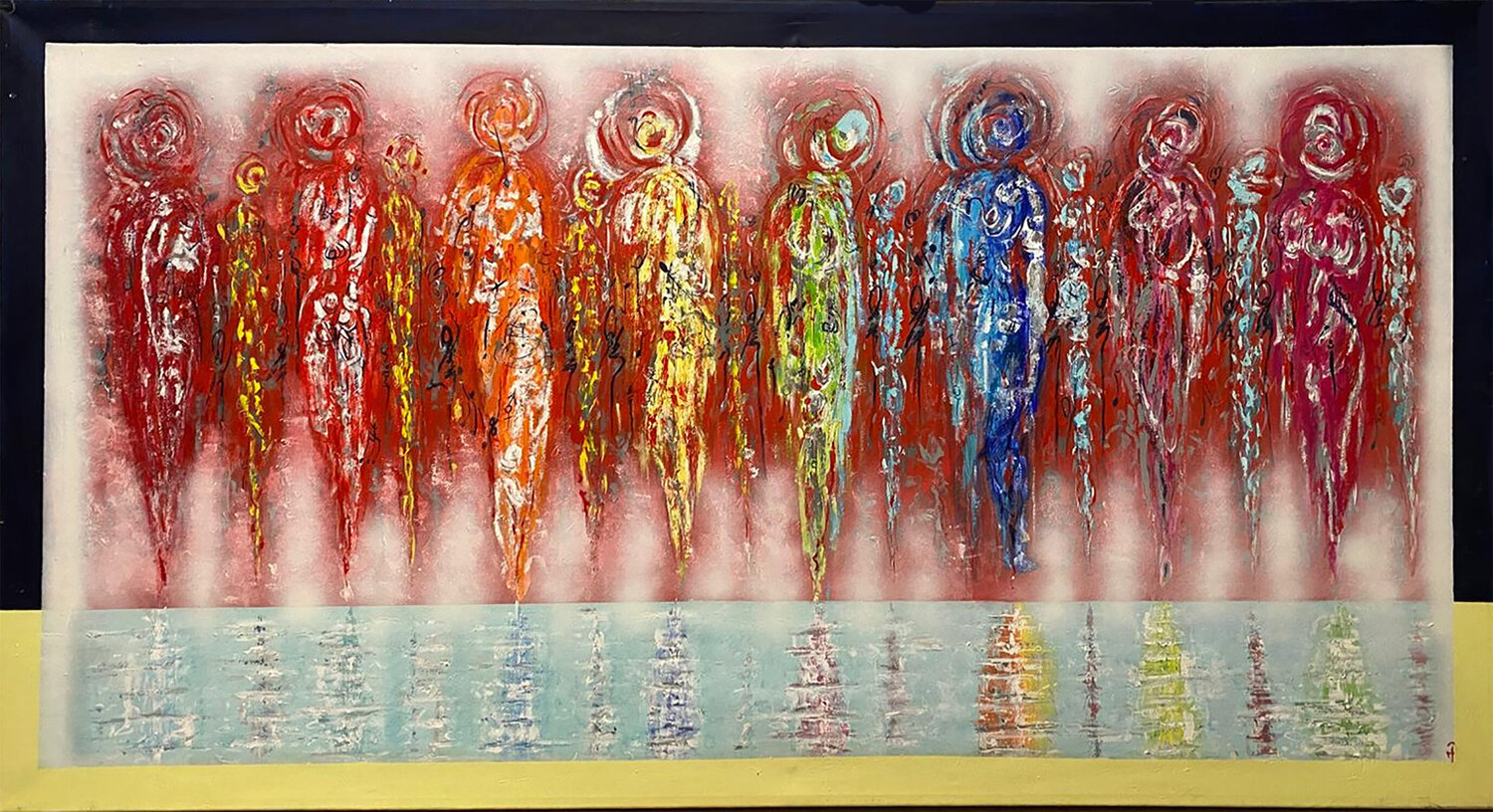 9 Rose und 9 Menschen Master Phago Original painting for sale
