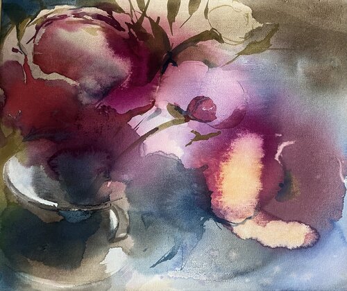 Bloom of Celestial Peonies von Natalia Averianova, Malerei kaufen auf Select