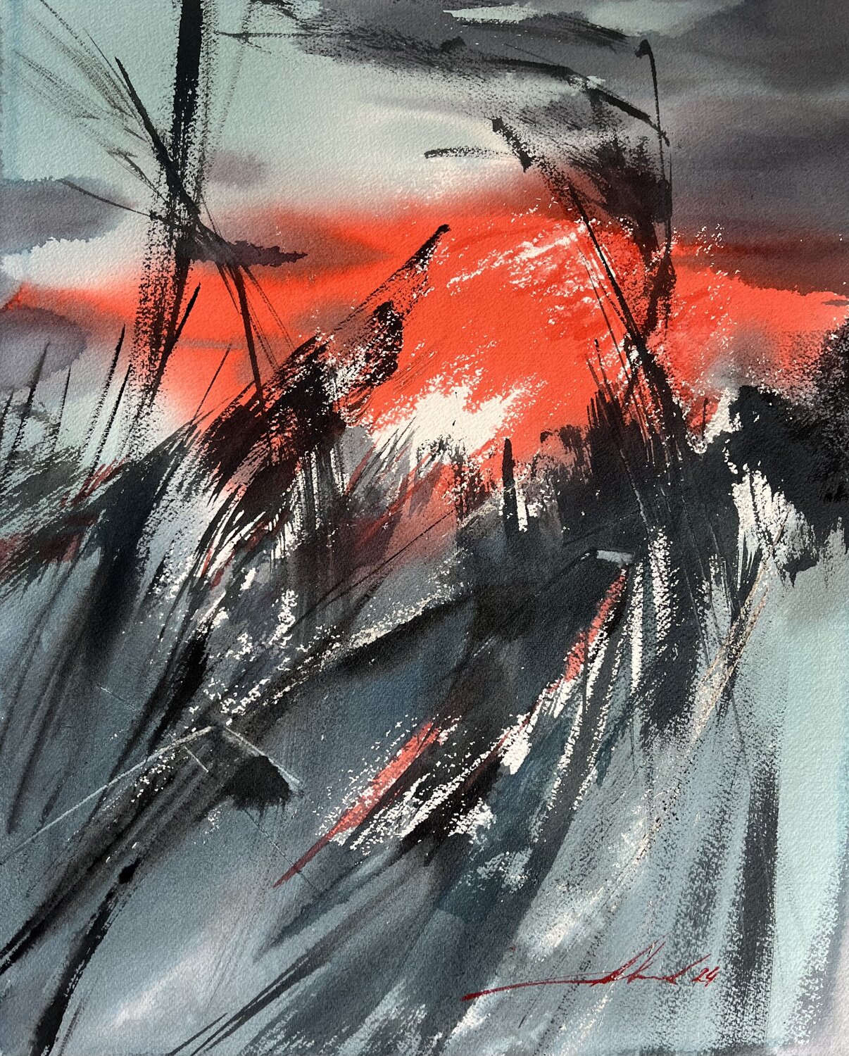 While the grass grows Natalia Averianova Original painting for sale