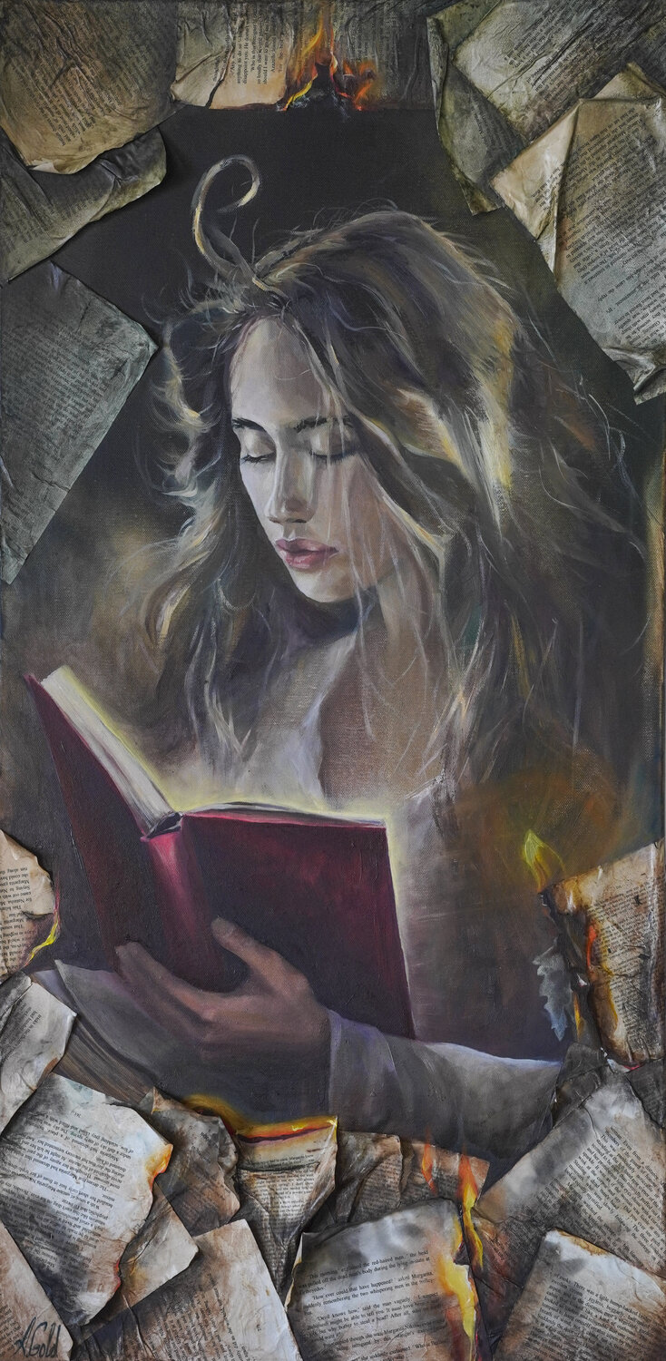 Meister and Margarita Anna Gold Original painting for sale