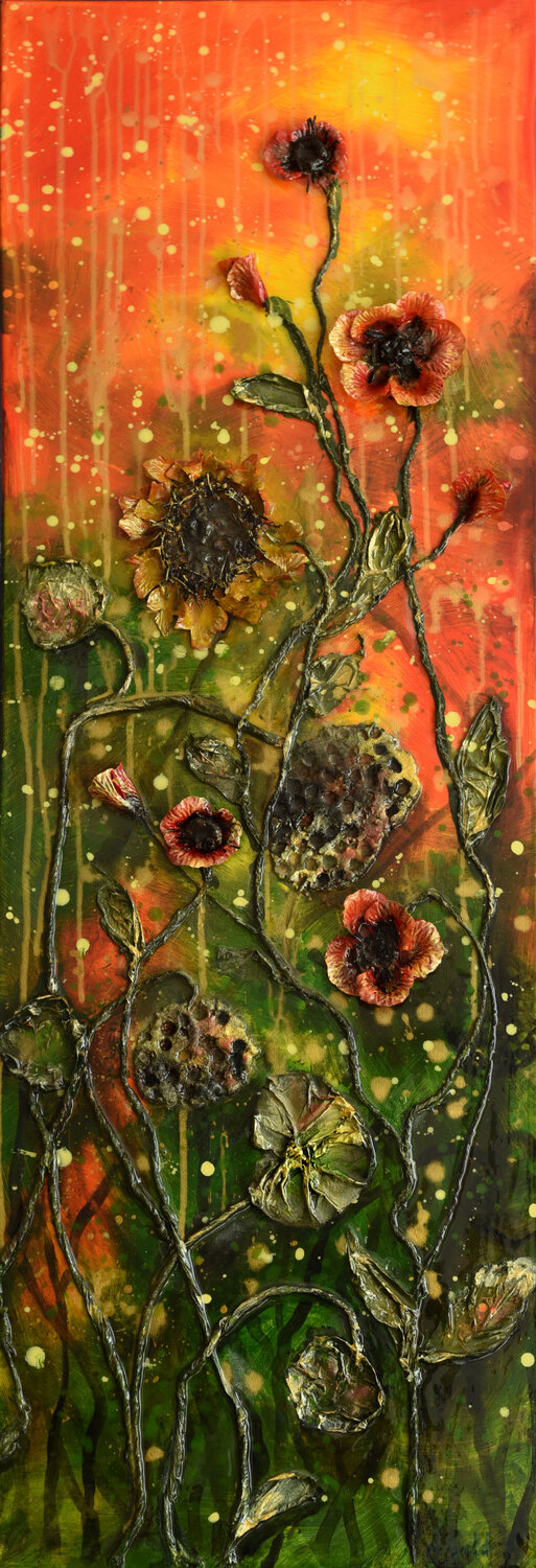 Summer Flowers Anna Gold Original painting for sale