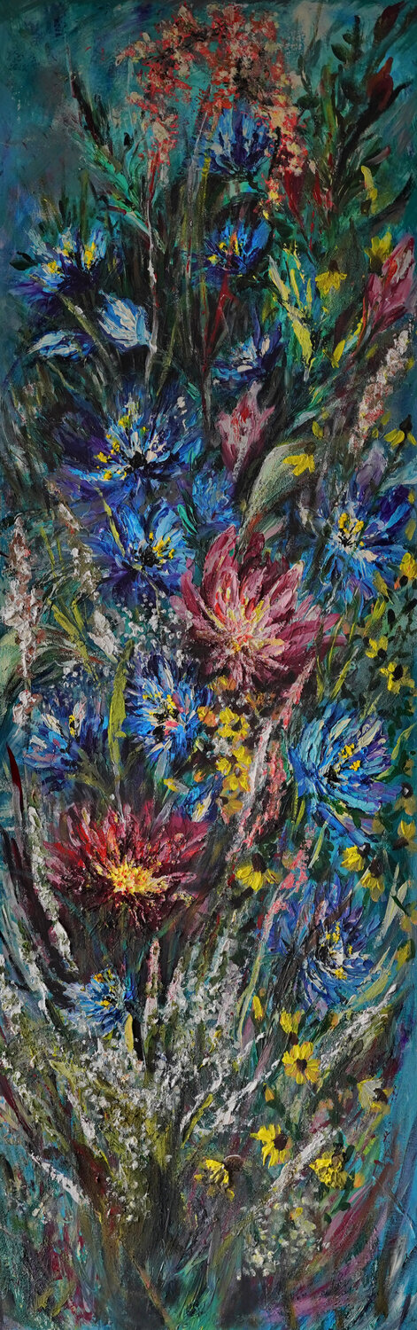 Chrysanthemums Anna Gold Original painting for sale