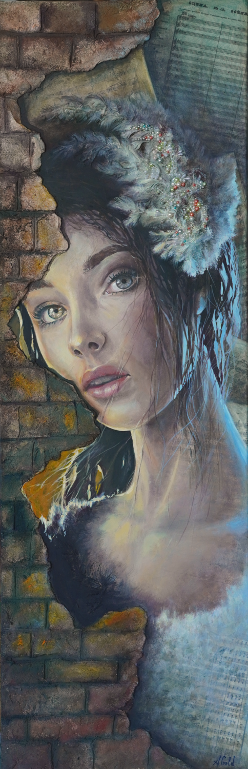 Swan Lake : Odette / Odile Anna Gold Original painting for sale
