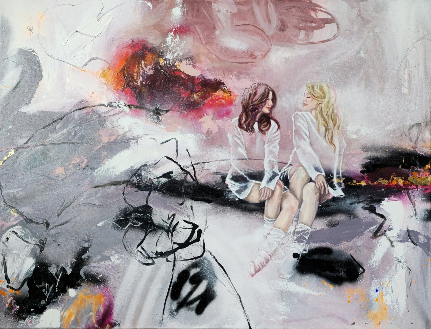 Unfolding Saskia van Drunen Original painting for sale