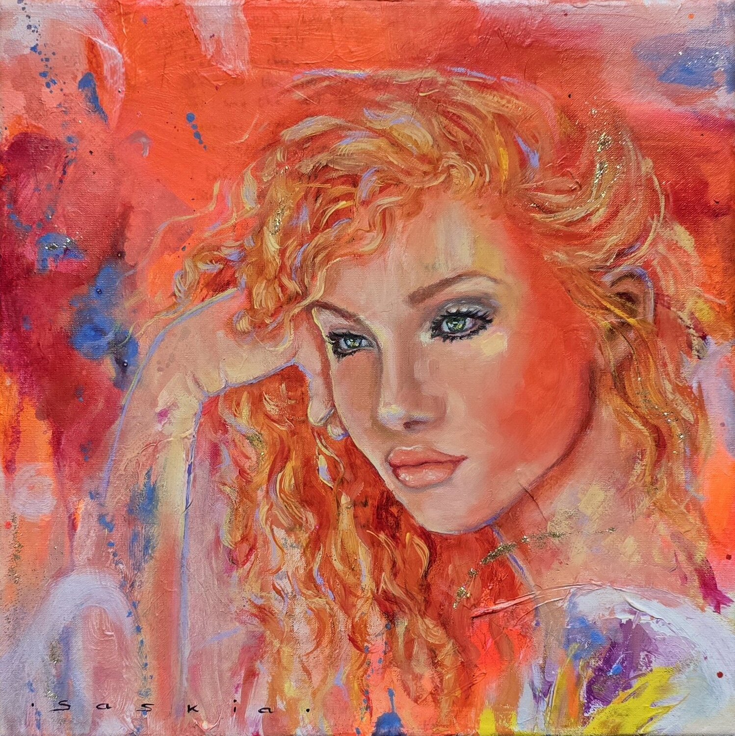 Vision in Orange Saskia van Drunen Original painting for sale